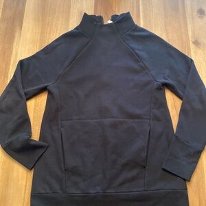 Fabletics back zip, front pocket long sweatshirt - black - small - like new